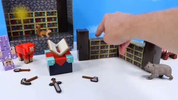 Minecraft Caves & Cliffs Enchanting Room and Action Figures Review