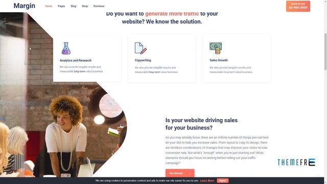 Margin Marketing WordPress Theme Sanford Gabby смотреть онлайн