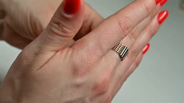 Мягкое широкое кольцо женское Желтое золото смотреть онлайн