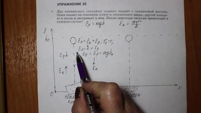 Физика 8 кл(2019г)Пер §11 Упр 10 № 3 .Два одинаковых стальных шарика падают с одинаковой высоты.Один смотреть онлайн