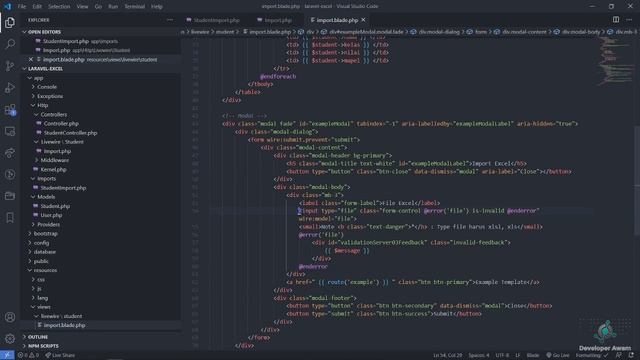 Tutorial Laravel Import and Export Data Excel with Laravel Livewire || Import and Show Data Realtim смотреть онлайн