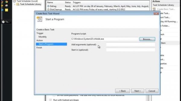 Automate CheckDisk with Task Scheduler Win XP, Vista, 7