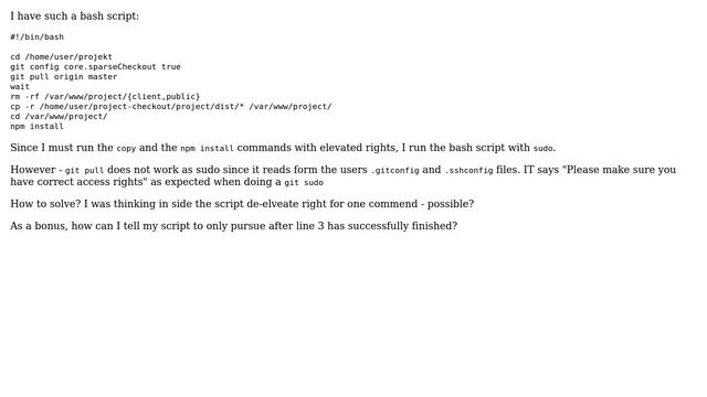 Unix & Linux: Running bash script with sudo, and git inside of it (2 Solutions!!) смотреть онлайн