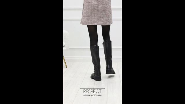 Черные утепленные сапоги из гладкой кожи VS10-167450 смотреть онлайн