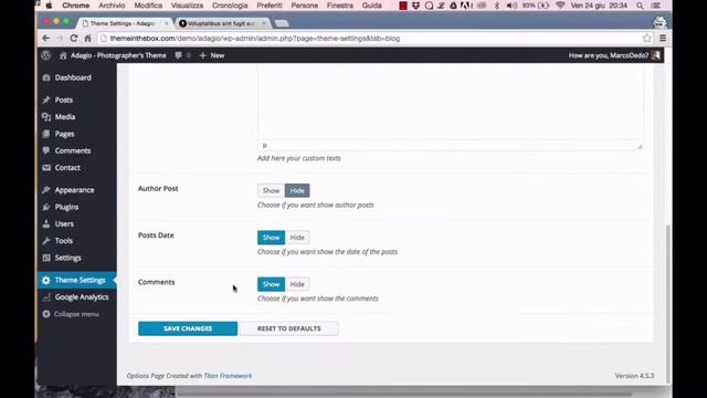 Adagio WordPress Theme - Show/Hide Meta Post and Comments смотреть онлайн