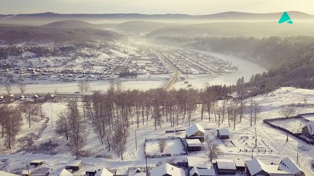 Посёлок Межевой с высоты зимой. (Челябинская область) смотреть онлайн