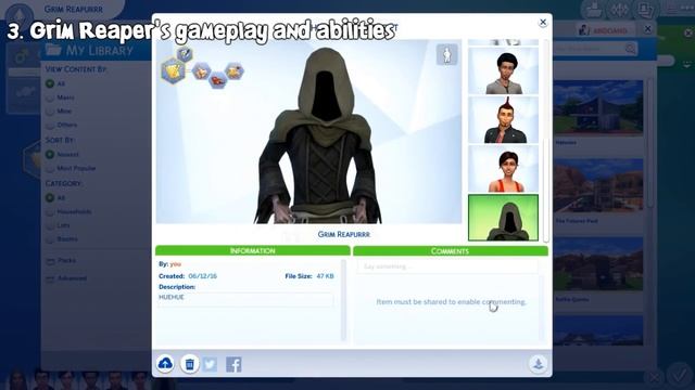 The Sims 4: How to Add Grim Reaper to Household and His Abilities смотреть онлайн