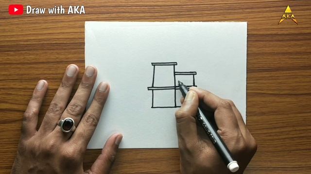 Easy House Drawing from Alphabet F | Simple House/Flat Drawing for Beginners смотреть онлайн