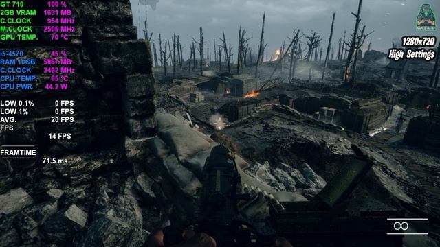 Battlefield 1 | Gt 710 | 1440P, 1080P, 900P, 720P Low To High Settings | Performance Tasted. смотреть онлайн