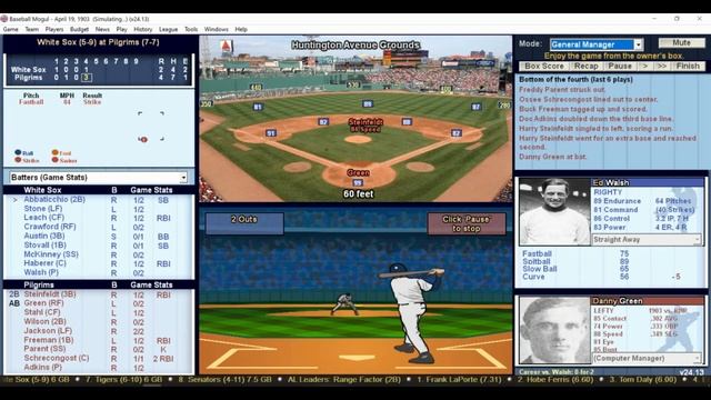 DH 522 Baseball Mogul Year 1903 Chicago White Sox at Boston Pilgrims смотреть онлайн
