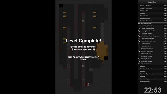 Meat Boy 100% (Original + Map Pack) - including "Elevator to Heaven" смотреть онлайн