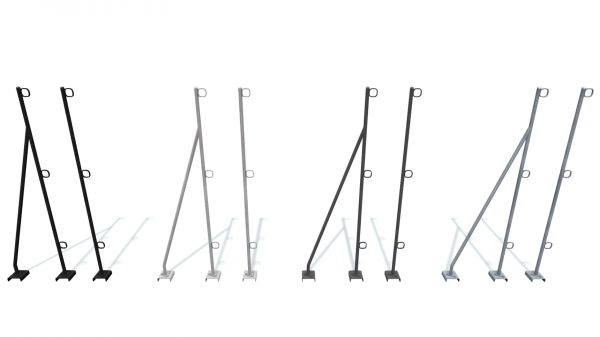 3D model. Rail stanchion F. Леерное ограждение.