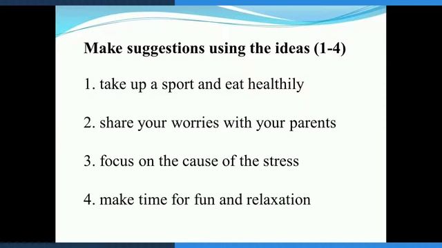 Giving Advice On How To Reduce Stress