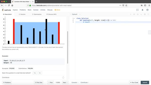 LeetCode in Python 11 Container With Most Water - Michelle小梦想家 смотреть онлайн