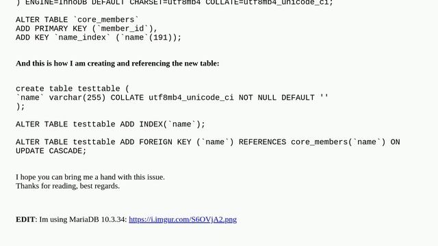 errno: 150 "Foreign key constraint is incorrectly formed" - mariadb смотреть онлайн