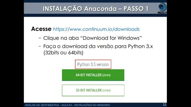 Instalação do Python e Anaconda/Spyder no Windows смотреть онлайн