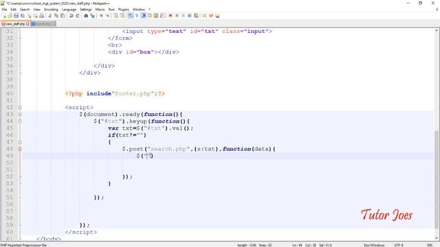 School Management System Project Admin Search Staff Details in PHP and MySQL Tamil Part 08 смотреть онлайн