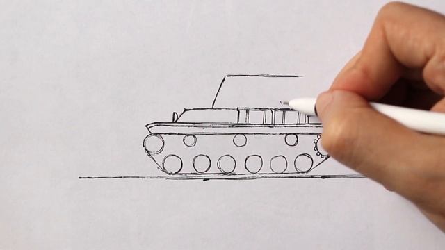 Easy Drawing | How to draw a Tank Step by Step смотреть онлайн