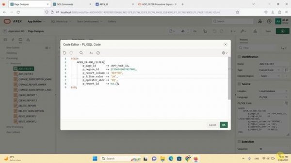 Oracle APEX API (APEX_IR ) : ADD_FILTER Procedure Signature 1 & ADD_FILTER Procedure Signature 2