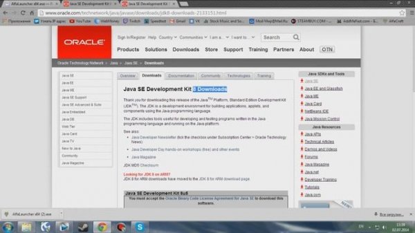 Решение проблемы "A Java Exception has occurred"