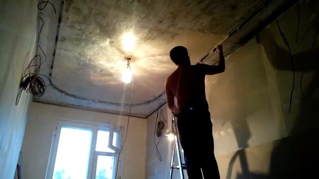 12.08.2014 - Спальня, Шпаклевка потолка - 2 смотреть онлайн