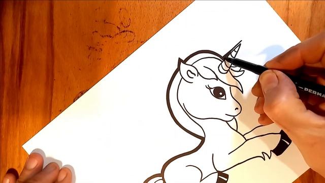 как нарисовать единорога для детей/ how to draw unicorn for kids/bolalar uchun bitta unikorn chizis смотреть онлайн