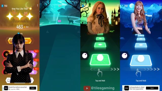 Wednesday Addams vs Lisa Money vs BTS vs Megan (M3gan) | BlackPink | BTS | Tiles Hop EDM Rush смотреть онлайн