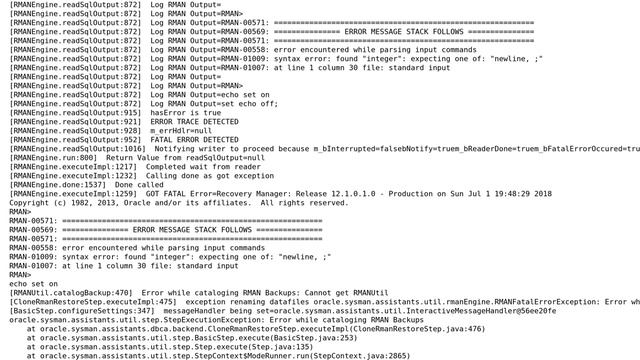 Error while cataloging rman backup смотреть онлайн