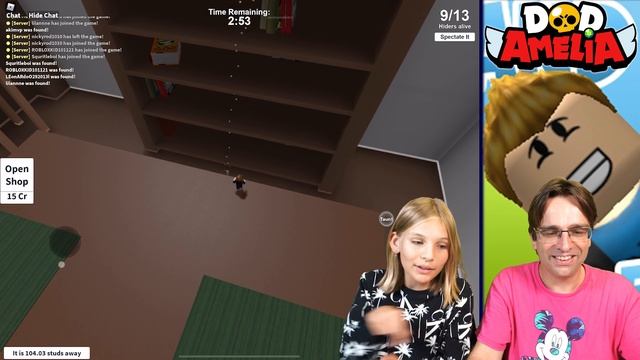 Roblox Hide and Seek Extreme lets play fun with Amelia & Dad! смотреть онлайн
