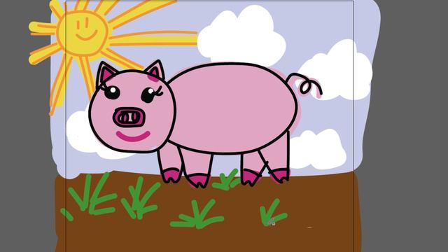 Рисуем свинку детям часть 75 смотреть онлайн