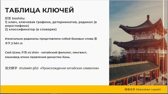Курс по китайской иероглифике: урок 2. Классификация иероглифов, структура, история ключей смотреть онлайн