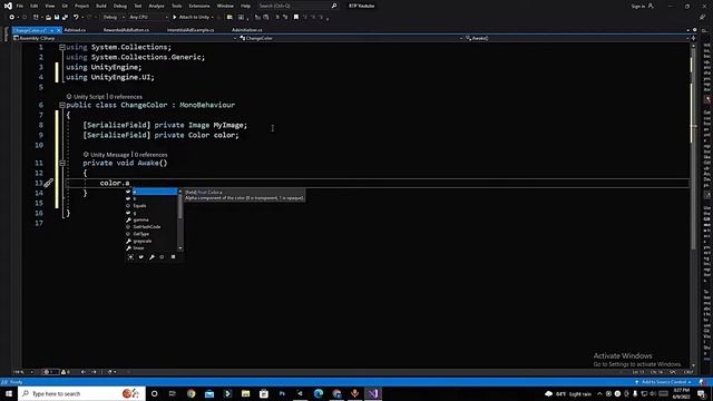 Change Image Color in Unity Through Script | C# uniy sinhala | Unity Game Development Sinhala смотреть онлайн