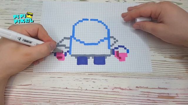 НОВЫЙ БРАВЛЕР из ИГРЫ BRAWL STARS РИСУНКИ ПО КЛЕТОЧКАМ - PIXEL ART смотреть онлайн