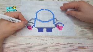 НОВЫЙ БРАВЛЕР из ИГРЫ BRAWL STARS РИСУНКИ ПО КЛЕТОЧКАМ - PIXEL ART