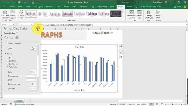 How to Overlap Graphs in Excel смотреть онлайн