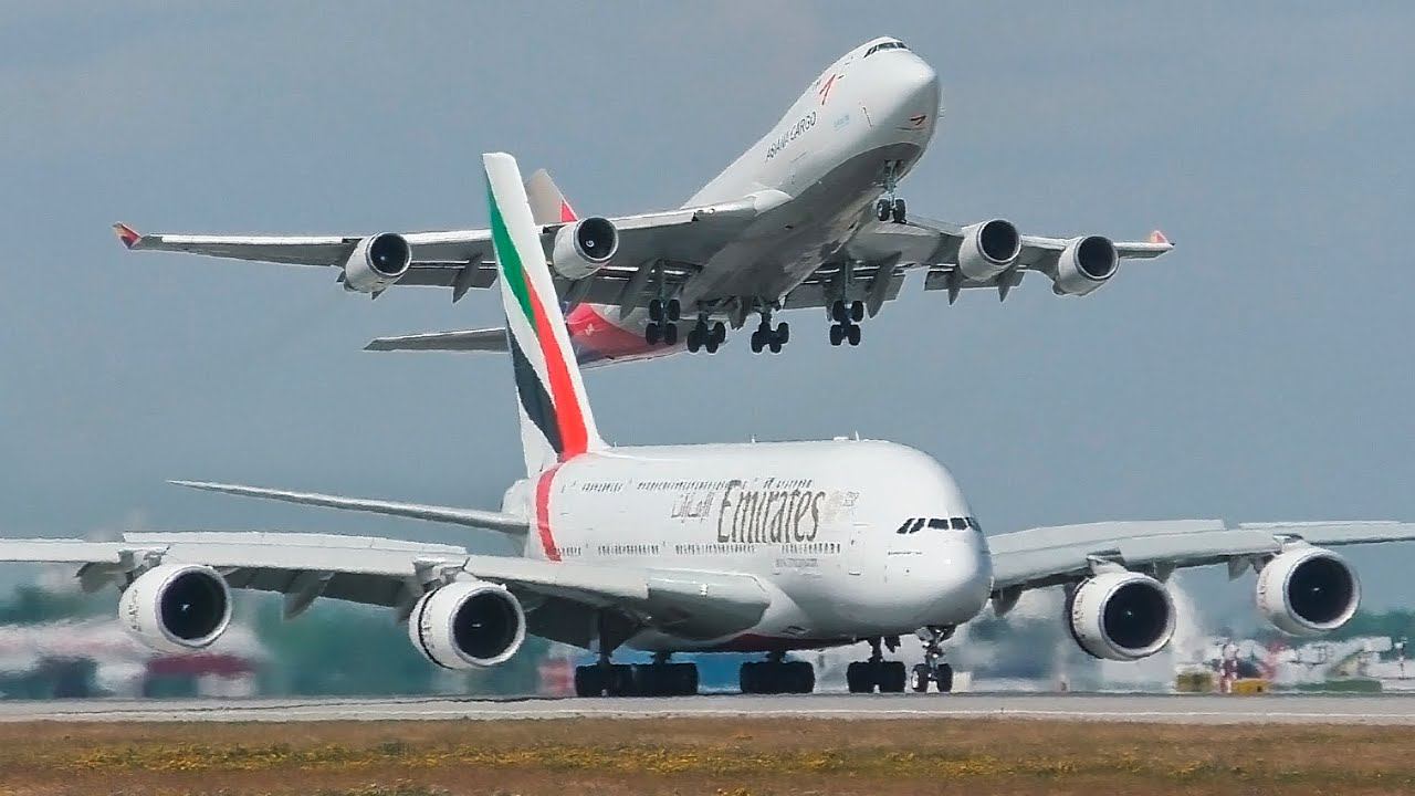 Домодедово. Взлеты больших самолётов. смотреть онлайн