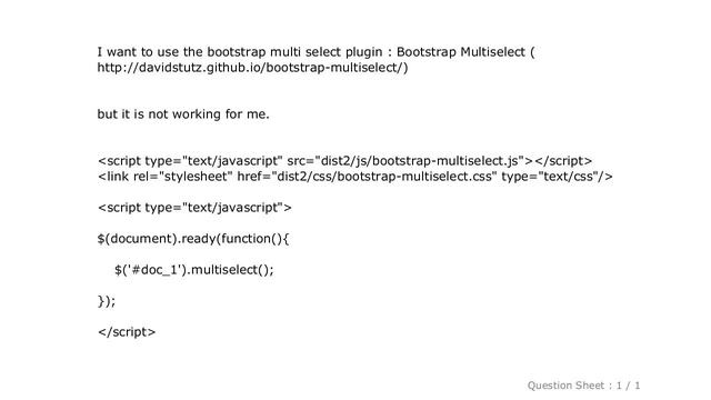 jQuery : bootstrap multiselect : TypeError: $(...).multiselect is not a function смотреть онлайн