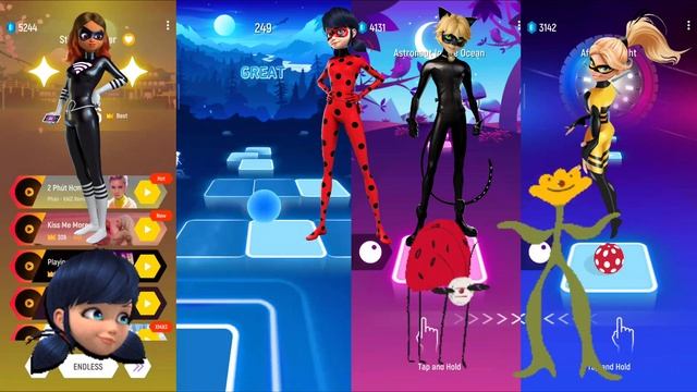 LADYBUG AND OTHER SUPER HEROS?Tiles Hop? #gaming #tileshop #games #ladybug смотреть онлайн