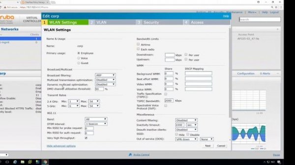 Aruba Instant Series - Advanced RF/SSID settings