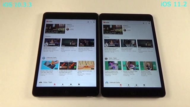 iOS11.2 vs iOS 10.3.3 iPadMini2 смотреть онлайн
