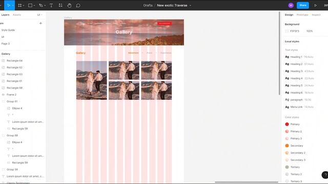 Figma UI Designing for travel website Gallery page смотреть онлайн