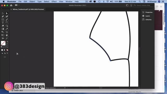 How to draw binding on a shirt flat sketch | Illustrator for Fashion Design смотреть онлайн