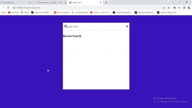 search box with recent seach list using html css and javascript смотреть онлайн