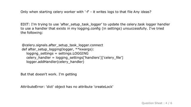 Django : Celery logger configuration смотреть онлайн