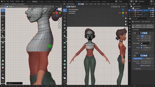 Создание персонажа в Blender. Тело. Часть 10. смотреть онлайн