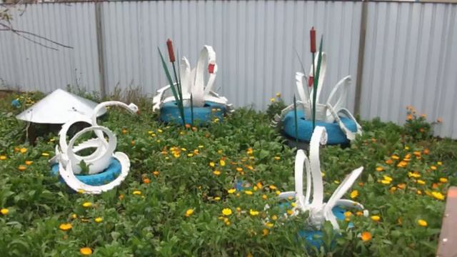 Лебеди из шин, очень много идей смотреть онлайн