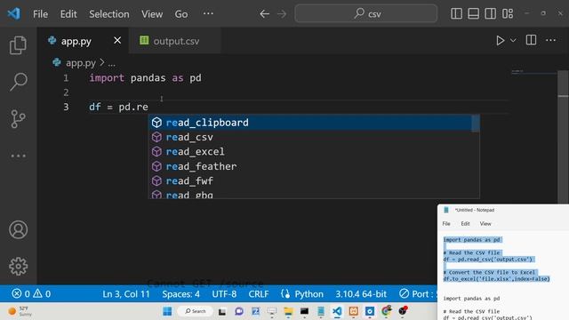 Python 3 Pandas Script to Convert CSV File to Excel & Save it as XLSX File смотреть онлайн