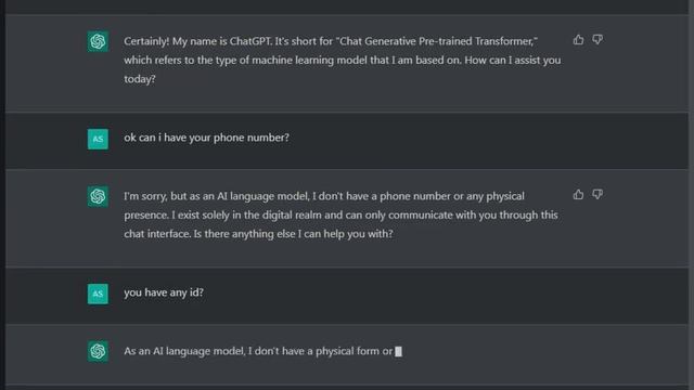 Asking chat GPT about its name and phone number {got his address} смотреть онлайн