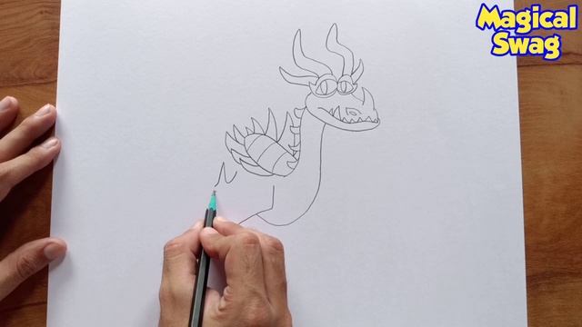 How to draw Hookfang from How to train your dragon смотреть онлайн