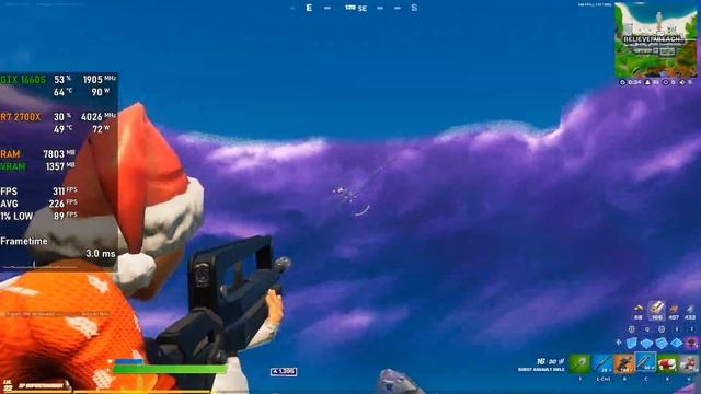 GTX 1660 Super | Fortnite | 1750x1080 Stretched | Performance Mode смотреть онлайн